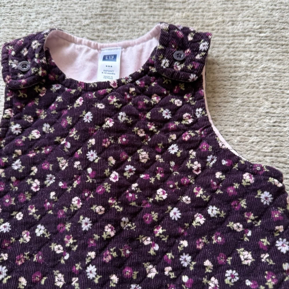 Baby Gap Quilted Floral‎ One Piece Jumpsuit 6-12 Months Purple